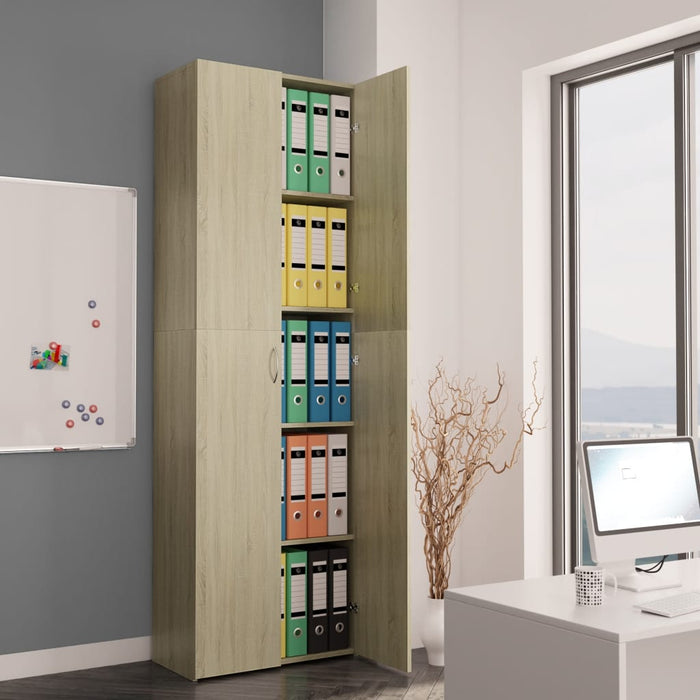 Office Cabinet White 23.6"x12.6"x74.8" Chipboard