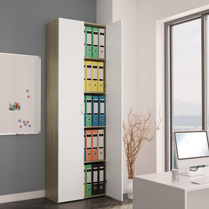 Office Cabinet White 23.6"x12.6"x74.8" Chipboard