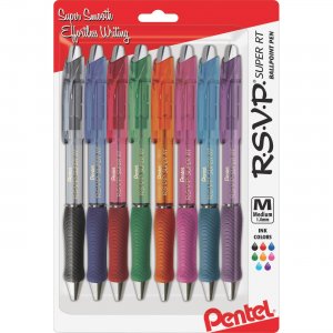 Pentel of America PENBX480BP8M Super TR Retractable Ballpoint Pen
