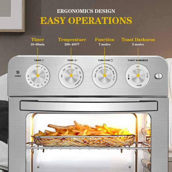 Geek Chef Stainless Steel Air Fryer Toaster Oven Countertop Oven