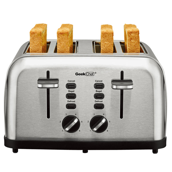 Geek Chef Mini Toaster Stainless Steel Extra-Wide Slot Multifunction