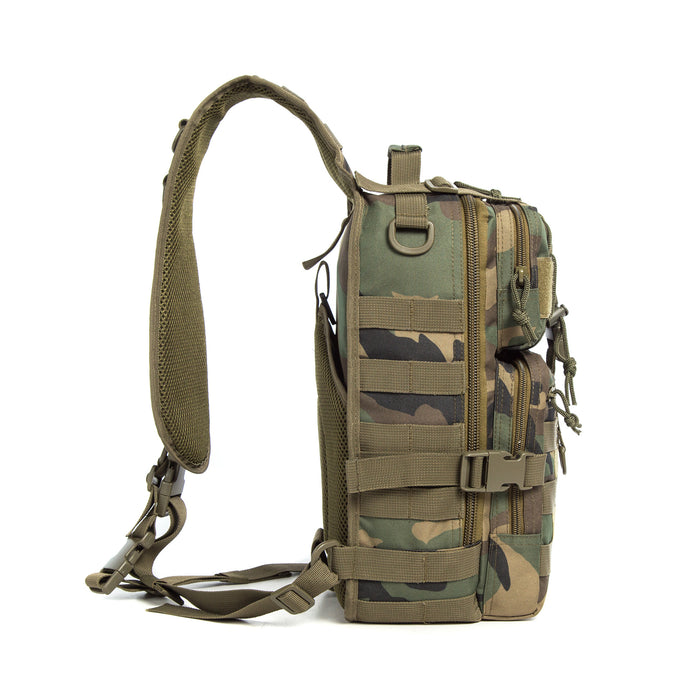 Tactical EDC Sling Bag Pack, Military Rover Shoulder Molle Backpack, with USA Flag Patch
