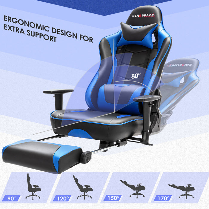 Free Shipping High-Back Reclining Ergonomic Gaming Chair with Adjustable Armrest