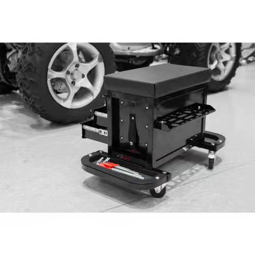 Rolling Seat Creeper Tool Chest Storage / Tool Box with 3 Drawers and Wheels