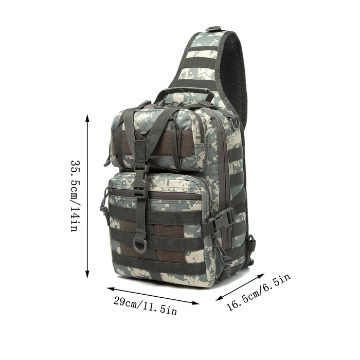 Tactical EDC Sling Bag Pack, Military Rover Shoulder Molle Backpack, with USA Flag Patch