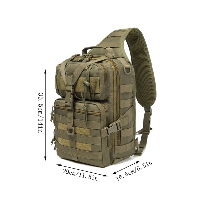 Tactical EDC Sling Bag Pack, Military Rover Shoulder Molle Backpack, with USA Flag Patch