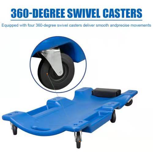 Blow Molded Plastic Rolling Garage/Shop Creeper Mechanic Cart 6 Casters