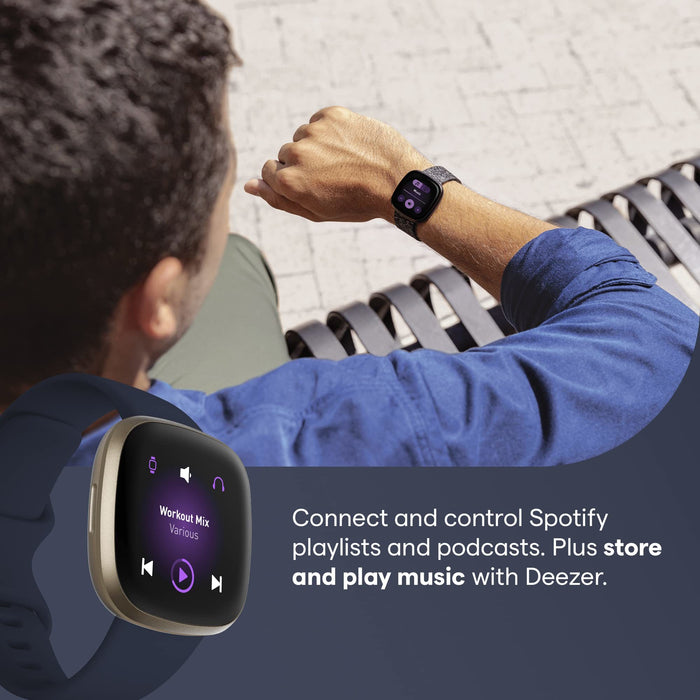 Fitbit Versa 3 Health & Fitness Smartwatch with GPS, 24/7 Heart Rate, Alexa Built-in, 6+ Days Battery, Black/Black, One Size (S & L Bands Included)