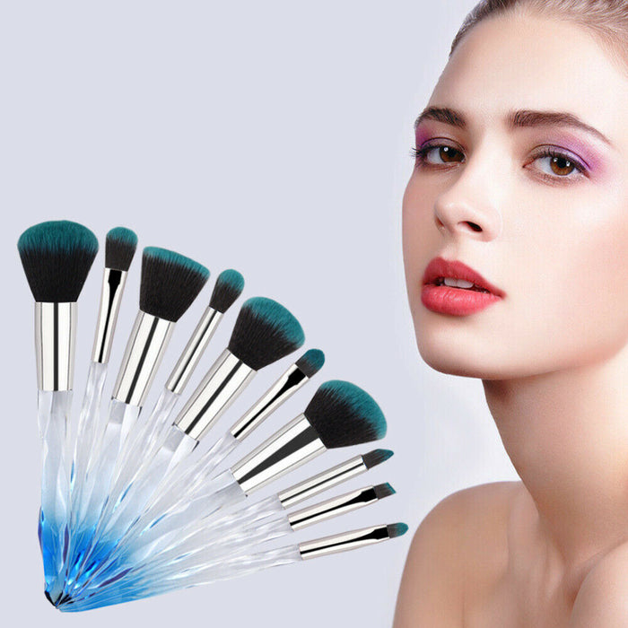 10pcs professional makeup brush with crystal handle foundation brush hot sale US