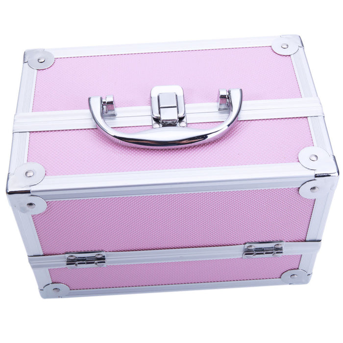 Aluminum Makeup Train Case Jewelry Box Cosmetic Organizer with Mirror 9"x6"x6" RT