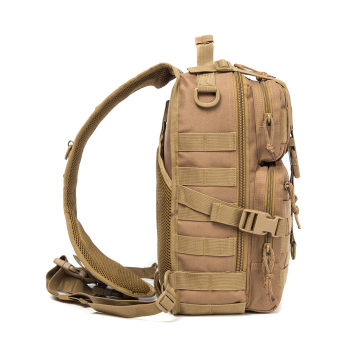 Tactical EDC Sling Bag Pack, Military Rover Shoulder Molle Backpack, with USA Flag Patch
