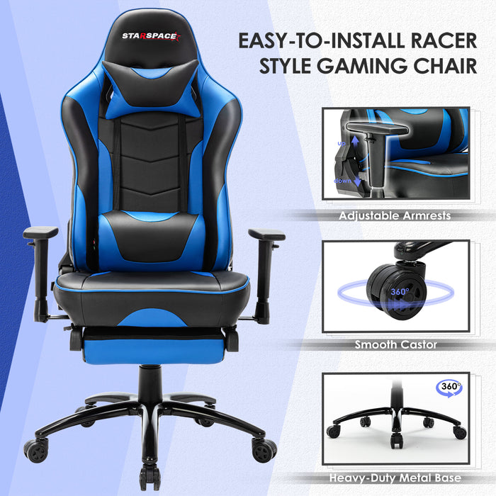 Free Shipping High-Back Reclining Ergonomic Gaming Chair with Adjustable Armrest