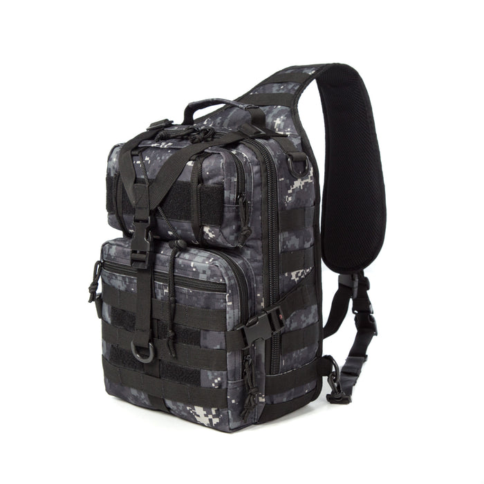 Tactical EDC Sling Bag Pack, Military Rover Shoulder Molle Backpack, with USA Flag Patch