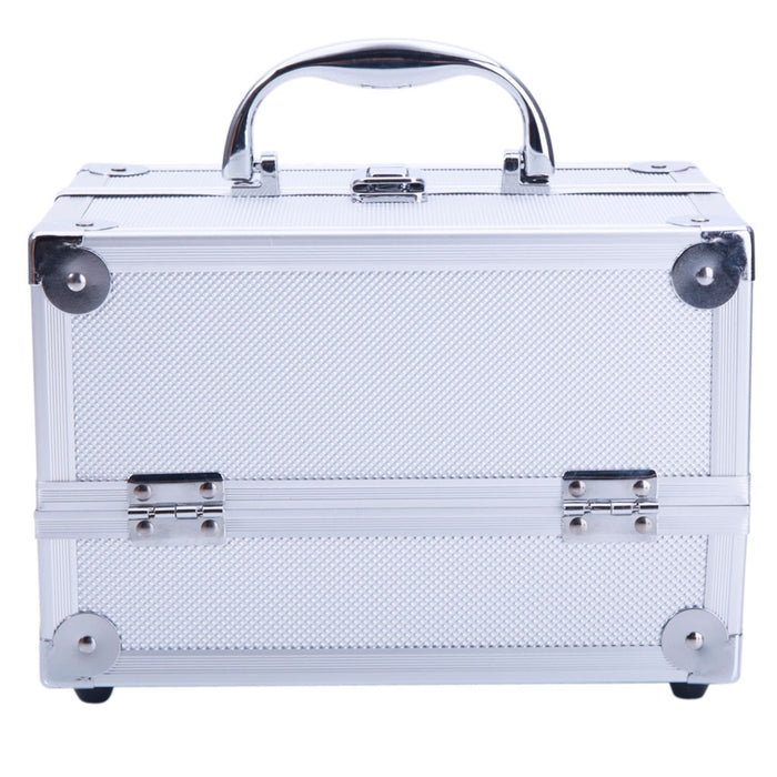 Aluminum Makeup Train Case Jewelry Box Cosmetic Organizer with Mirror 9"x6"x6" RT