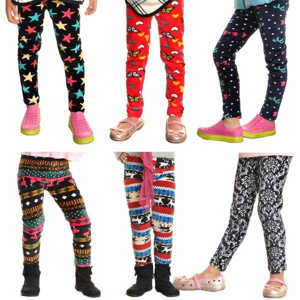 Maria Rosa Girls Plush Winter Leggings in Assorted Designs - Medium Case Pack 30