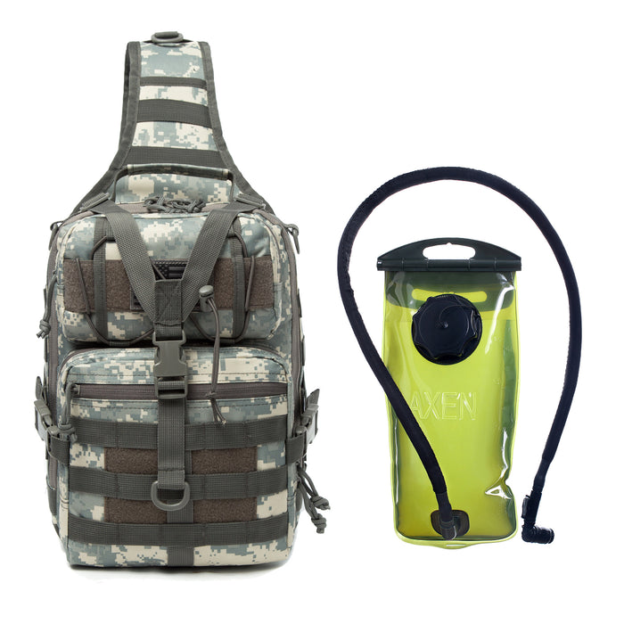 Tactical EDC Sling Bag Pack, Military Rover Shoulder Molle Backpack, with USA Flag Patch