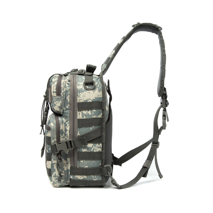 Tactical EDC Sling Bag Pack, Military Rover Shoulder Molle Backpack, with USA Flag Patch