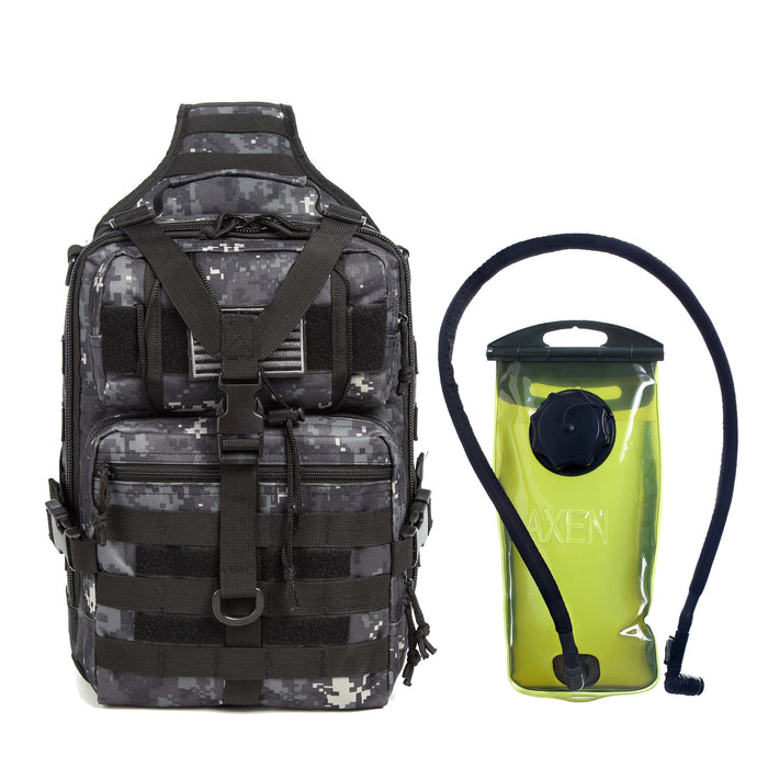 Tactical EDC Sling Bag Pack, Military Rover Shoulder Molle Backpack, with USA Flag Patch