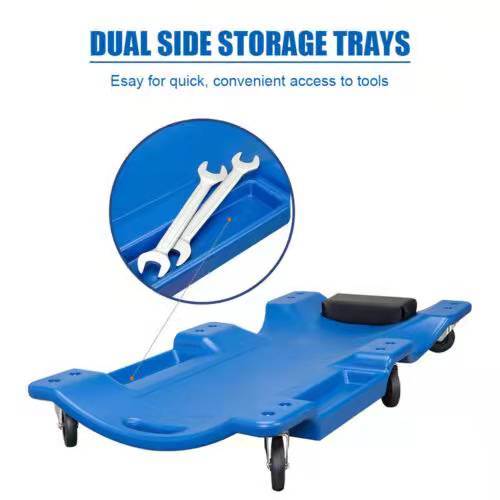 Blow Molded Plastic Rolling Garage/Shop Creeper Mechanic Cart 6 Casters