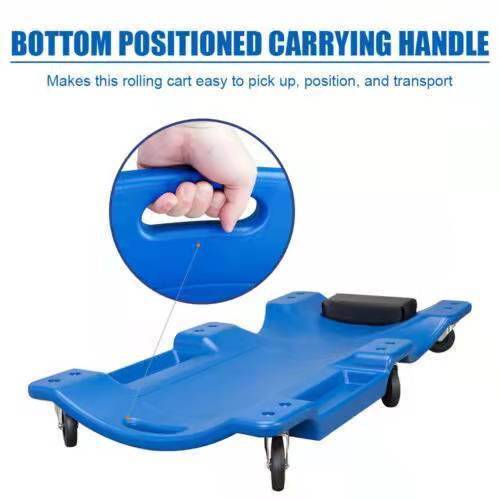 Blow Molded Plastic Rolling Garage/Shop Creeper Mechanic Cart 6 Casters