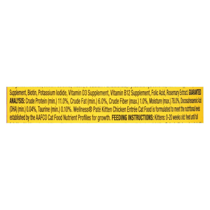 Wellness Pet Products Cat Food - Kitten Recipe - Case of 24 - 3 oz.