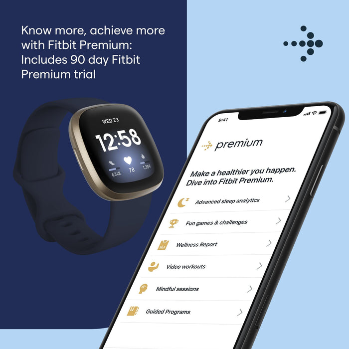 Fitbit Versa 3 Health & Fitness Smartwatch with GPS, 24/7 Heart Rate, Alexa Built-in, 6+ Days Battery, Black/Black, One Size (S & L Bands Included)
