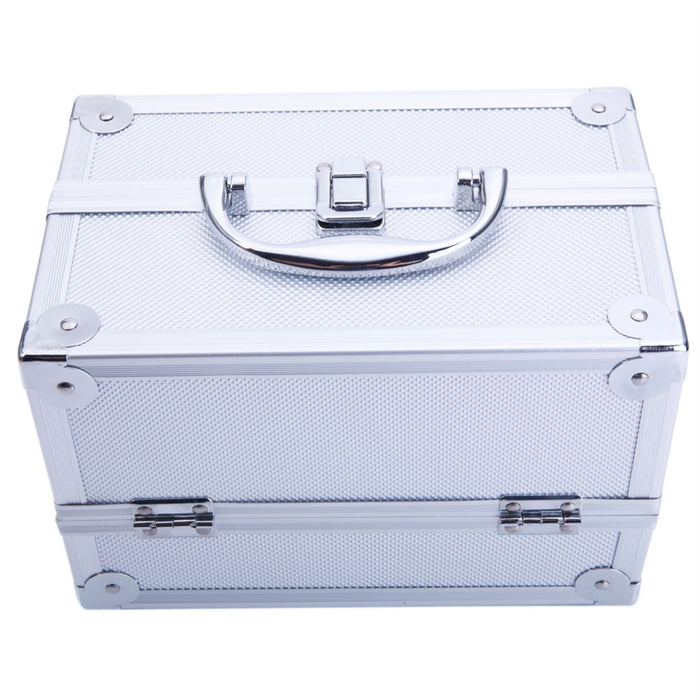 Aluminum Makeup Train Case Jewelry Box Cosmetic Organizer with Mirror 9"x6"x6" RT