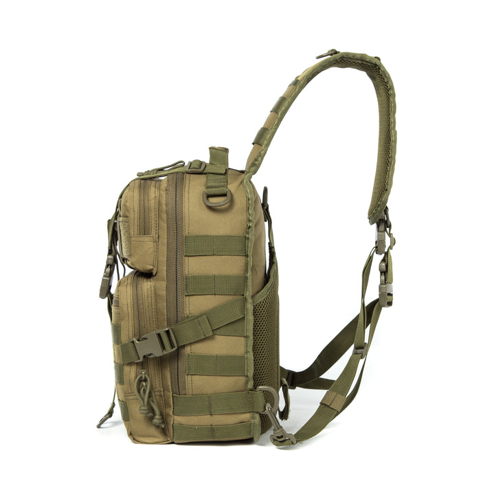 Tactical EDC Sling Bag Pack, Military Rover Shoulder Molle Backpack, with USA Flag Patch