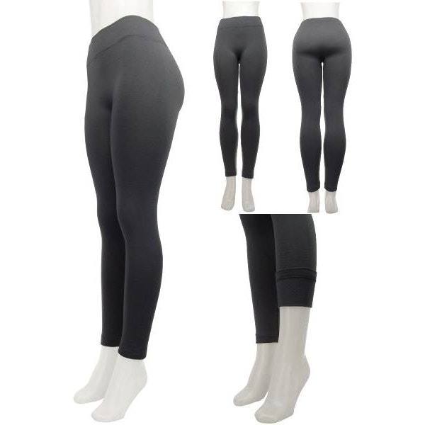 Fleece Lined Leggings in Charcoal Grey Case Pack 12