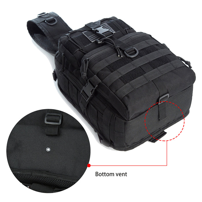 Tactical EDC Sling Bag Pack, Military Rover Shoulder Molle Backpack, with USA Flag Patch