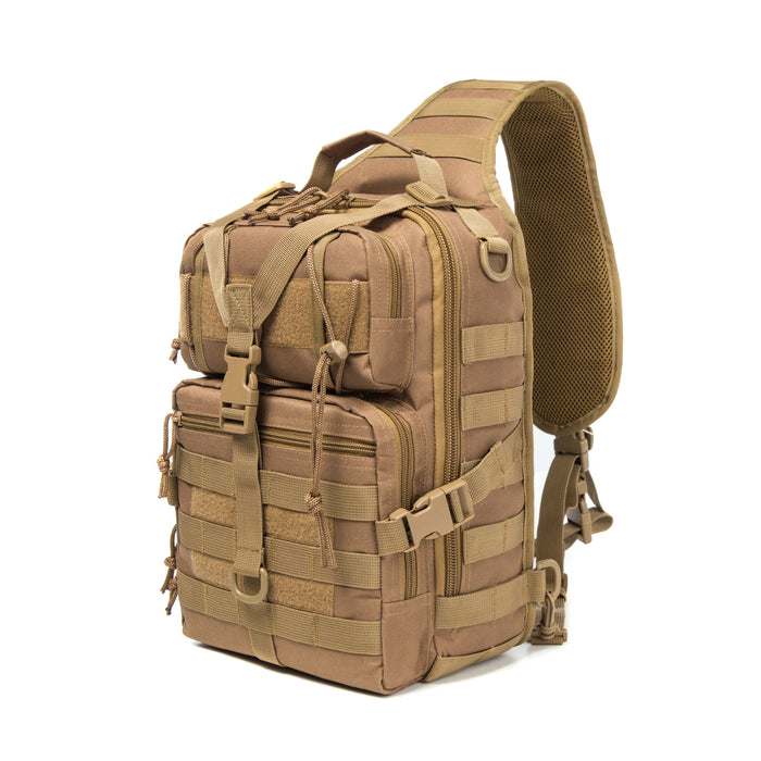 Tactical EDC Sling Bag Pack, Military Rover Shoulder Molle Backpack, with USA Flag Patch