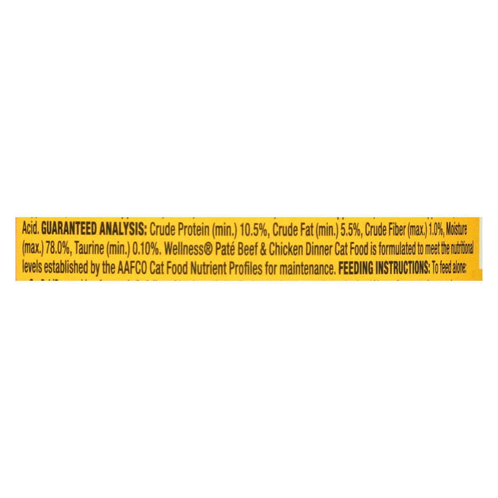 Wellness Pet Products Cat Food - Beef and Chicken - Case of 24 - 3 oz.