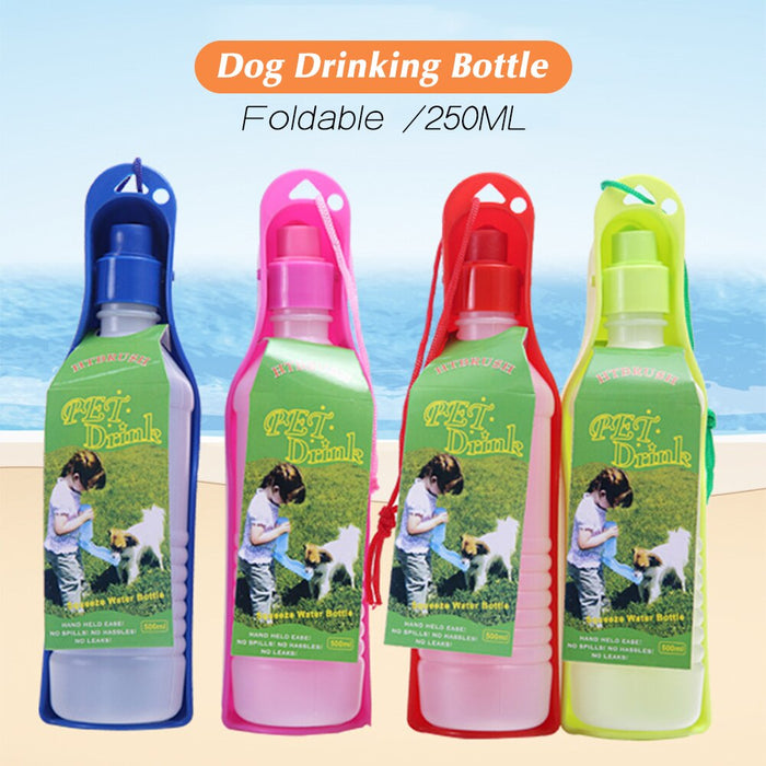 250ml Dog Water Bottle Feeder With Bowl Plastic
