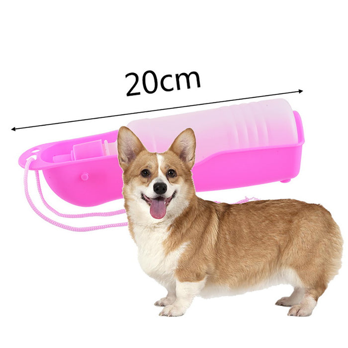 250ml Dog Water Bottle Feeder With Bowl Plastic