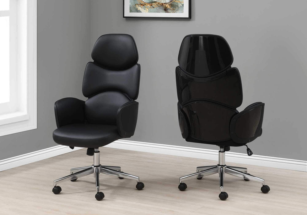 Black Leather Look High Back Executive Office Chair