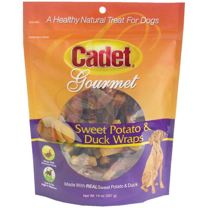Premium Gourmet Duck and Sweet Potato Wraps Treats 14 ounces