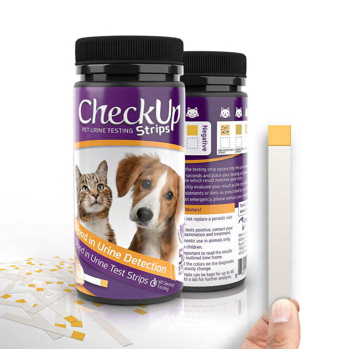 CheckUp Dog and Cat Urine Testing Strips for Detection of Blood in Urine 50 count