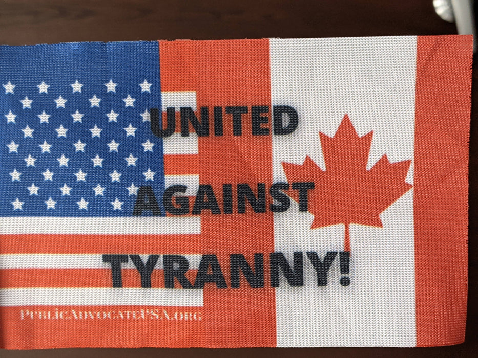 USA/Canada FlagUnited Against Tyranny Hand Flag (4X6 in)