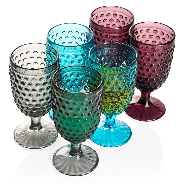 6PCS Glass Beverage Goblets set