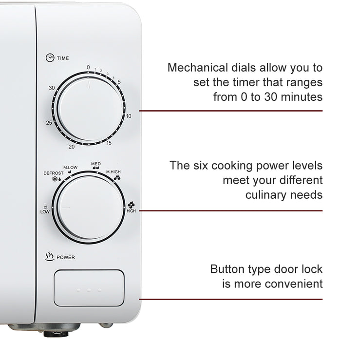 Mechanical Knob 20L/0.7cuft Conventional Microwave Oven