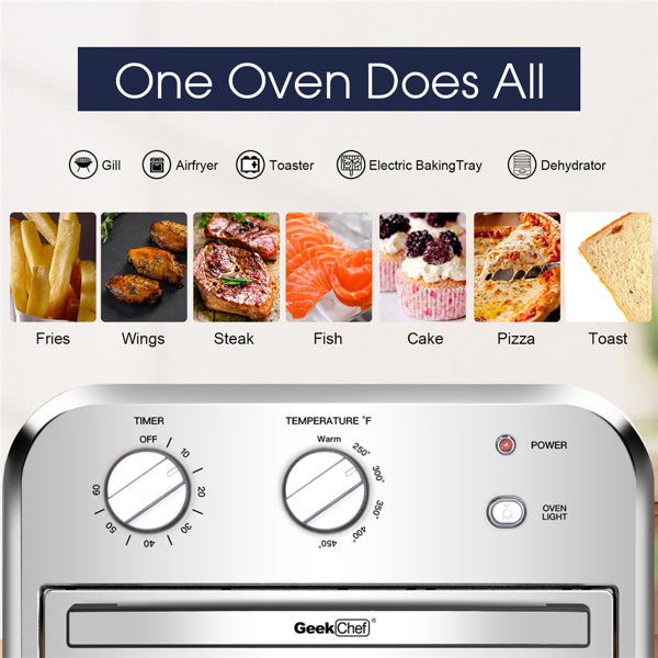 Geek Chef Air Fryer Oven 4 Slice Toaster Air Fryer Countertop Oven