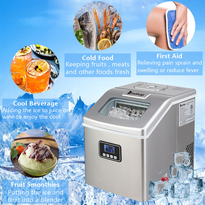 Stainless Steel Ice Maker  120W/40Lbs/115V/60Hz