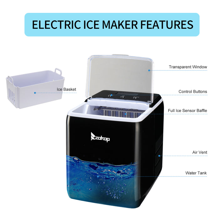 Ice Maker for Commercial/Household 120V 150W 44lbs/20kg/24h