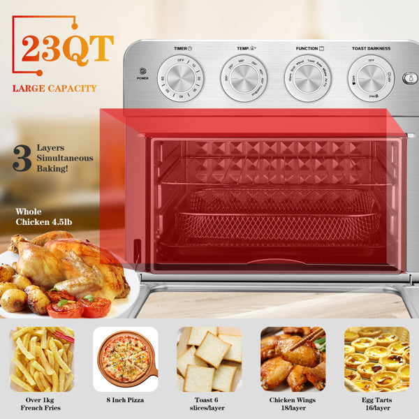 Geek Chef Stainless Steel Air Fryer Toaster Oven Countertop Oven