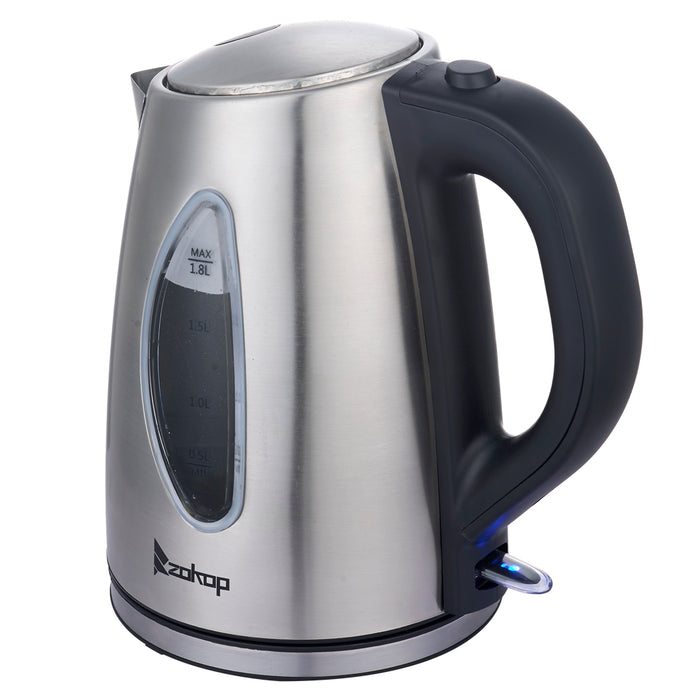 Stainless Steel Electric Kettle with Water Window 1500W 1.8L