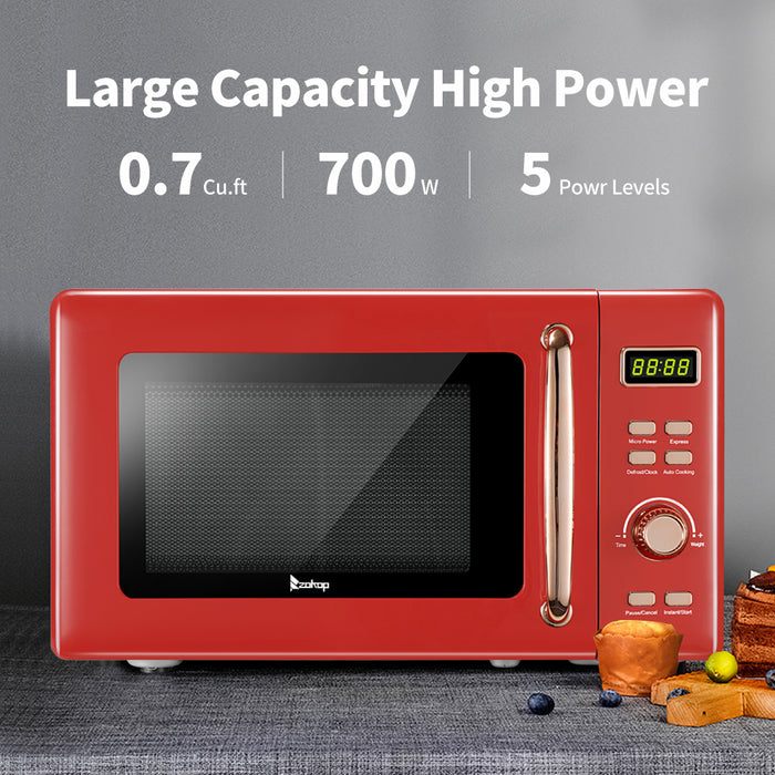 Retro Microwave With Display & Handle 20L / 0.7cuft