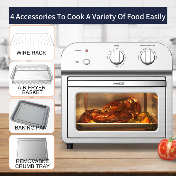 Geek Chef Countertop Air Fryer Toaster Oven Air Fryer Stainless Steel