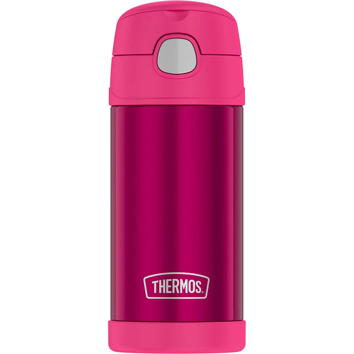 Thermos FUNtainer&reg; Stainless Steel Insulated Pink Water Bottle w/Straw - 12oz