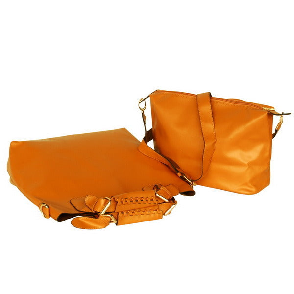 [Sweet Passion] Stylish Brown An Adjustable Strap Leatherette Bag Handbag Purse