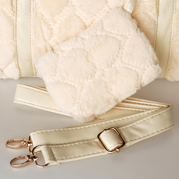 [Sweet Heart Cream] Princess Double Handle Leatherette Handbag Shoulder Bag Satchel Bag Purse